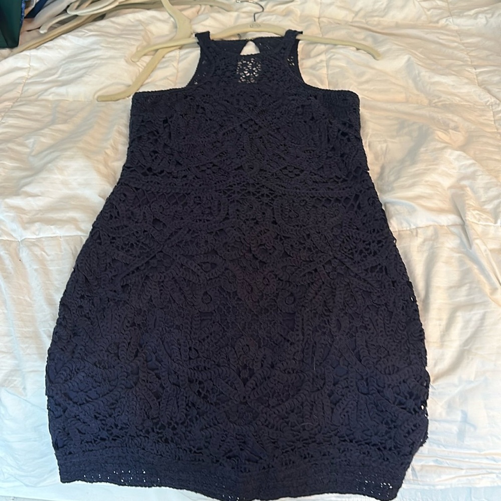 Lilly Pulitzer navy crochet XS